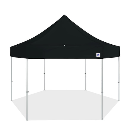 E-Z Up TAA Compliant HUB Shelter, 15' W x 15' L, Gray Aluminum Frame, Black Top HB3ALU15KFGYTBK